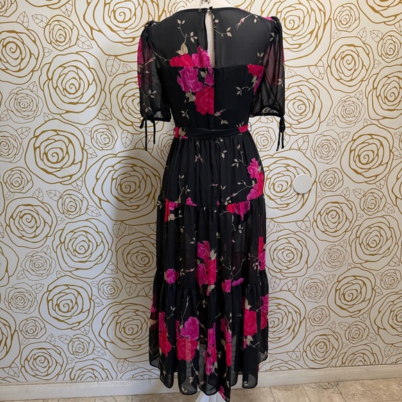 Betsey Johnson vintage-style tiered floral maxi dress. - Picture 5 of 7